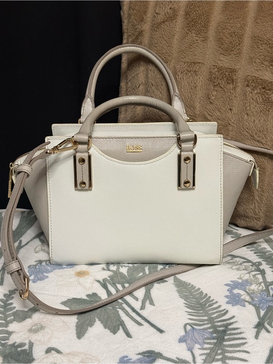 Boss Handbags - BOSS Hugo Boss Grained Leather Colorblock "Winged" Satchel Crossbody